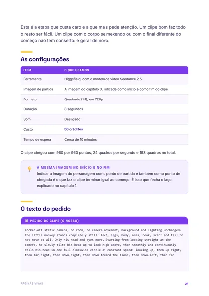 Página do guia: o pedido do clipe